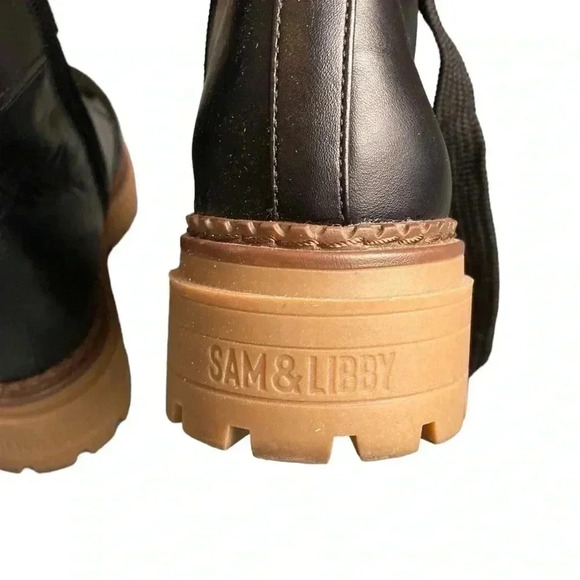 Sam & Libby black combat boots size 7 - Picture 6 of 8